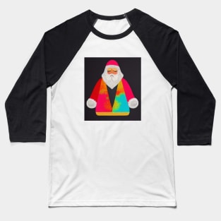 Colorful Santa Vibrant Colors Baseball T-Shirt